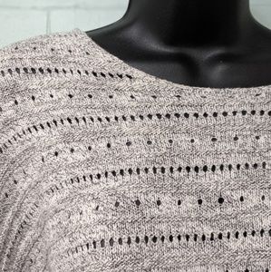 Leo & Nicole size L gray pointelle sweater